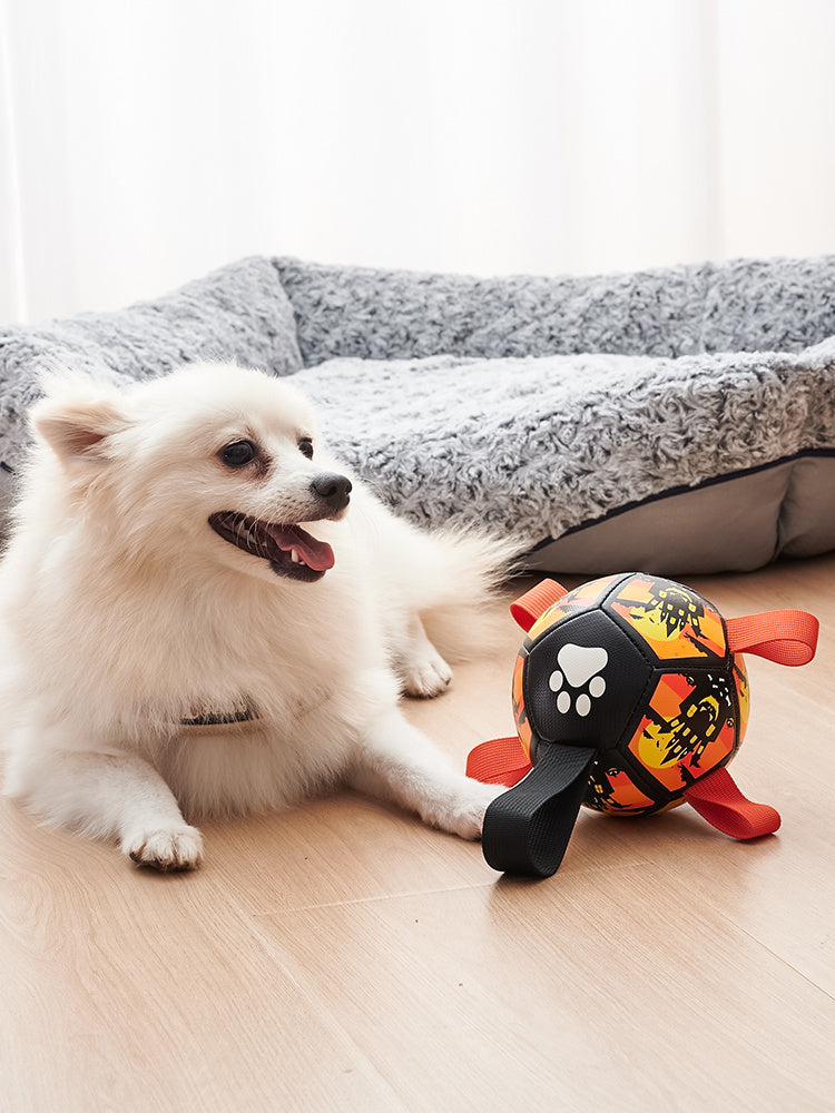 Dog Soccer Balls Toy With Sraps
