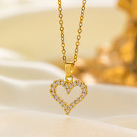 Full Diamond Love Heart Gold