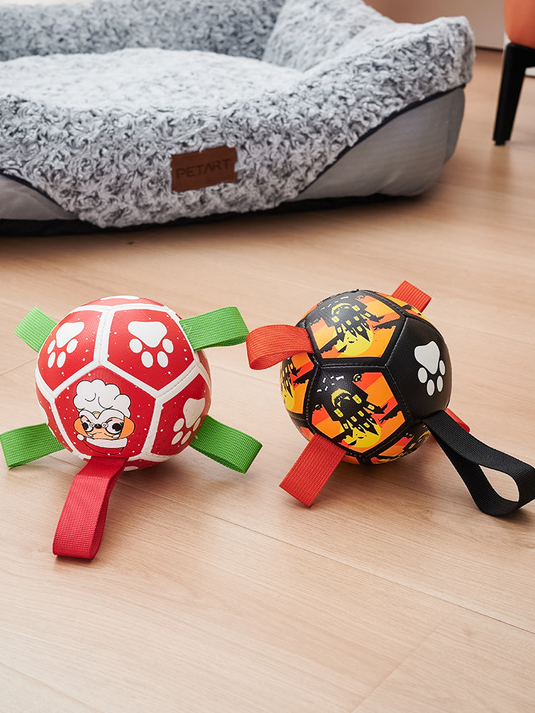 Dog Soccer Balls Toy With Sraps