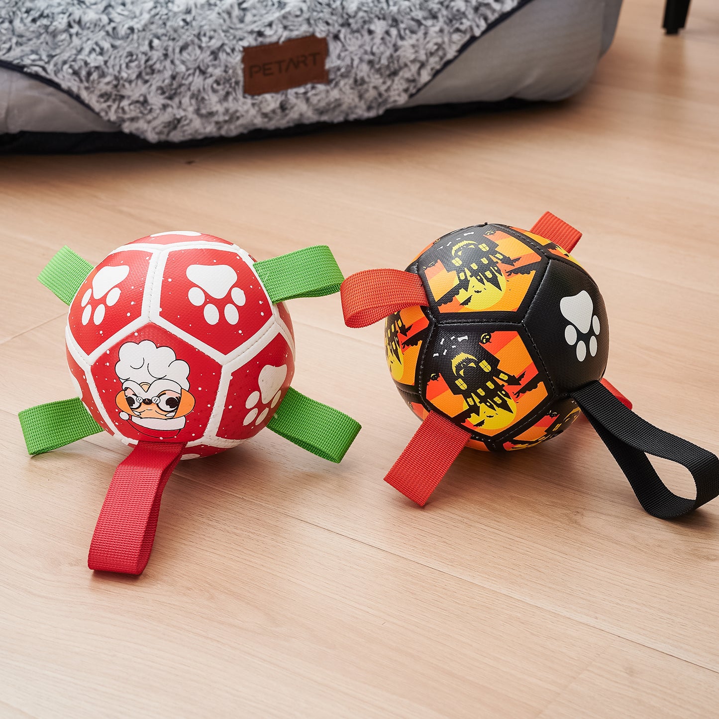 Dog Soccer Balls Toy With Sraps