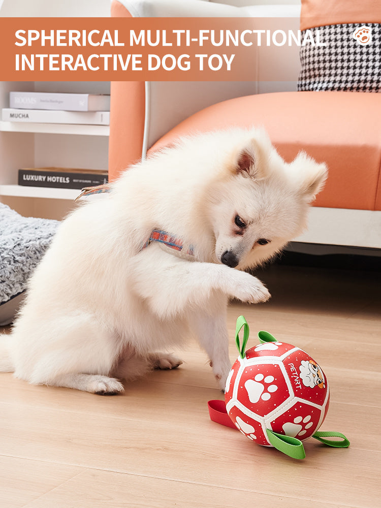 Dog Soccer Balls Toy With Sraps