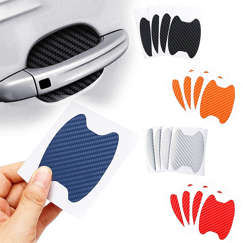 4pcs Set Of Door Stickers Carbon Fiber