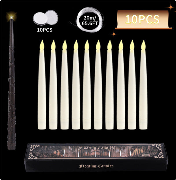 Floating LED Candles With Magic Wand