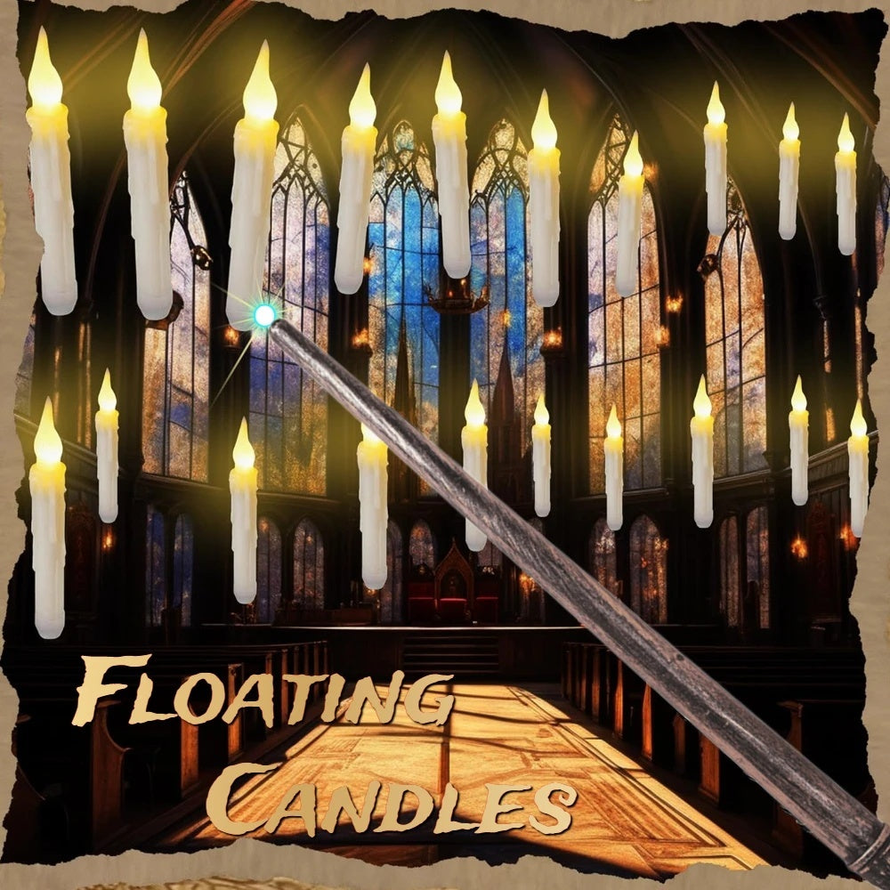 Floating LED Candles With Magic Wand