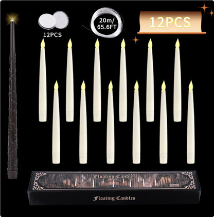 Floating LED Candles With Magic Wand