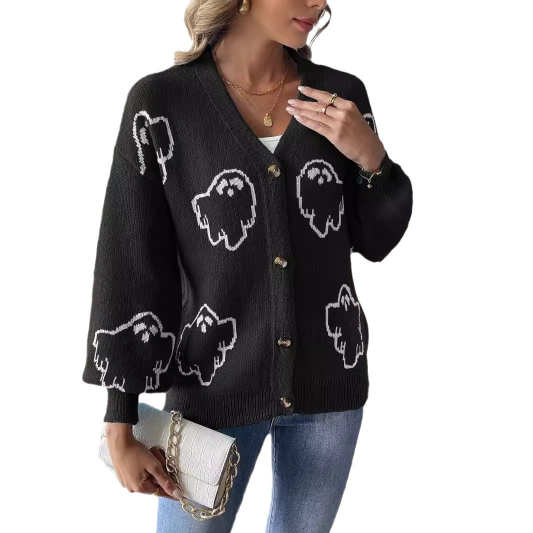 Halloween Ghost Loose Sweater