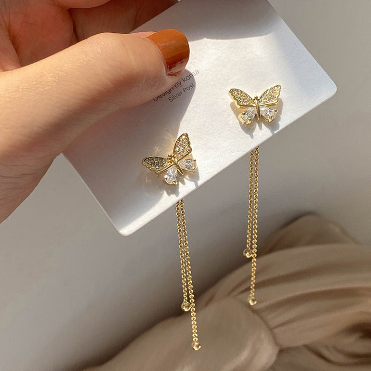 Rhinestone Butterfly Earrings