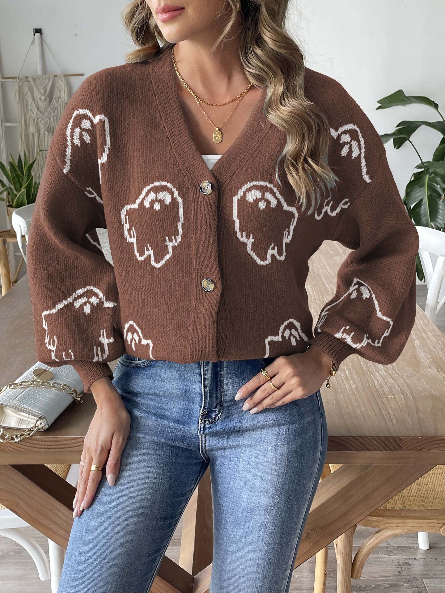 Halloween Ghost Loose Sweater