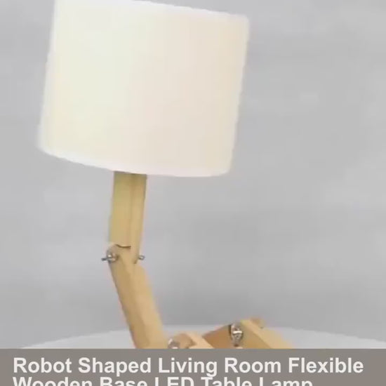 Robot Shaped Living Room Flexible Wooden Base LED 